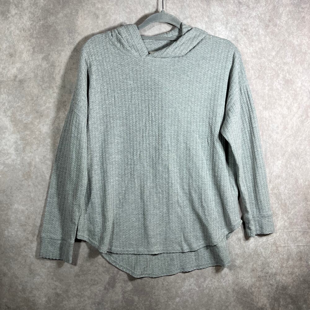 Chaser Shirt Womens Large Gray Knit Hoodie Long‎ Sleeves Lightweight Pullover